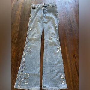 Arden B Womens Jeans Silver Stud Sparkle
